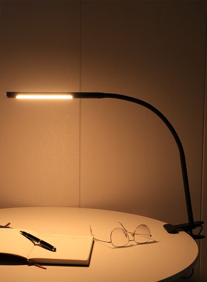 LED Desk Lamp with Clamp, Clip Reading Light with 360° PVC Rotating Hose, 3 Lighting Modes and Brightness Dimmer Light, USB Clip Light for Desk, Bed Night Light for Bedroom and Office Home Lighting - Image 3