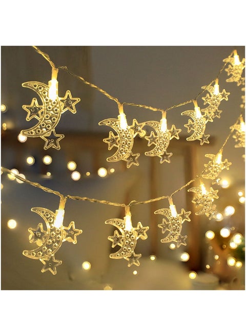 3M20LED المهرجان ديكور ضوء نجمة القمر ضوء سلسلة ديكور المنزل في الهواء الطلق والأضواء الزخرفية الدافئة الأبيض