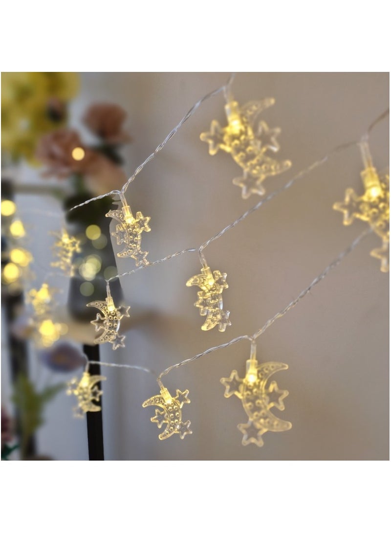 Generic 3M20LED Festival Decorative Light Star Moon Light String Home Decoration Indoor And Outdoor Decorative Lights Warm White  - Image 3