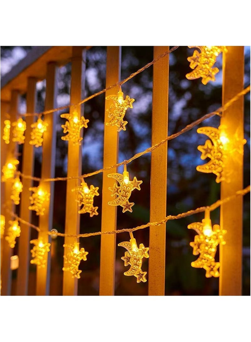 Generic 3M20LED Festival Decorative Light Star Moon Light String Home Decoration Indoor And Outdoor Decorative Lights Warm White  - Image 2