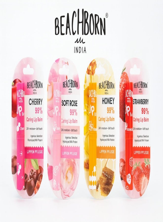 BEACHBORN Natural Lip Care Set, Cherry and Honey Flavored Lip Balm, 24Hr Moisture Formula with Hydrolyzed Milk Protein, 99% Caring Formula, (Pack of 2 - Image 3