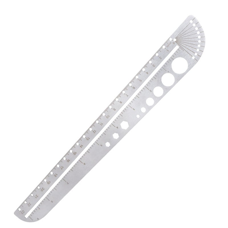 Scale Ruler Multifunctional Stainless Steel Compass Protractor Measuring Tool - Image 1