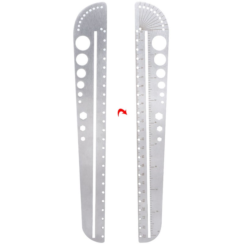 Scale Ruler Multifunctional Stainless Steel Compass Protractor Measuring Tool - Image 5