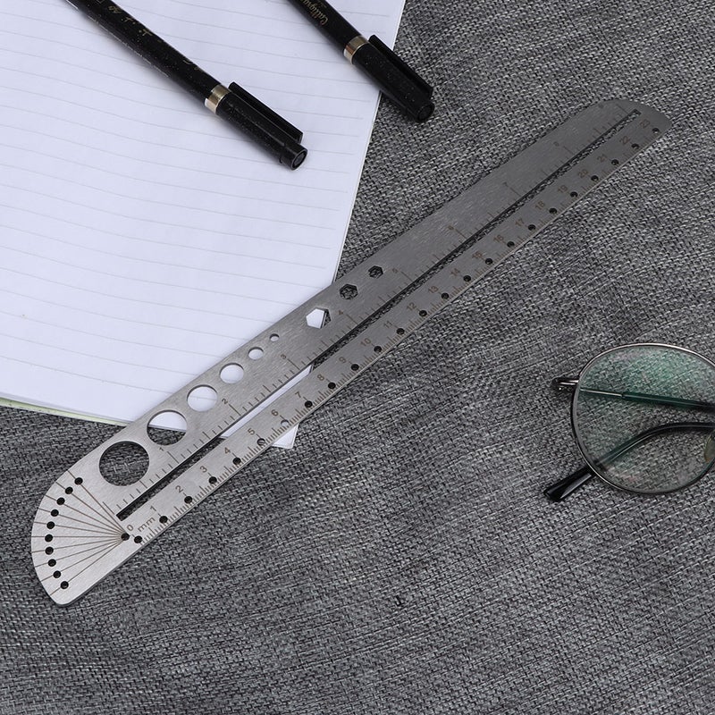 Scale Ruler Multifunctional Stainless Steel Compass Protractor Measuring Tool - Image 4