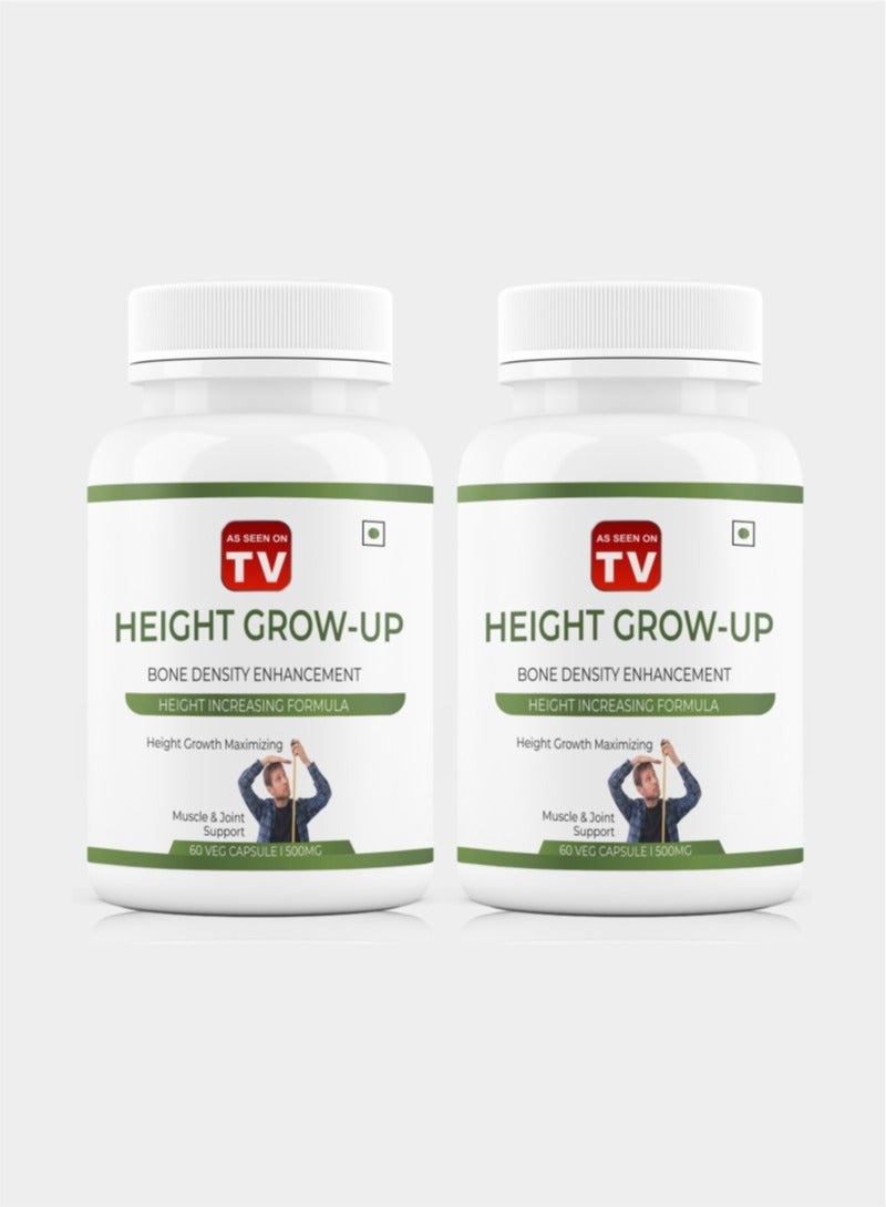 AS SEEN ON TV Height Grow Up Bone Density Enhancement 60 Capsules 500mg Pack of 2 