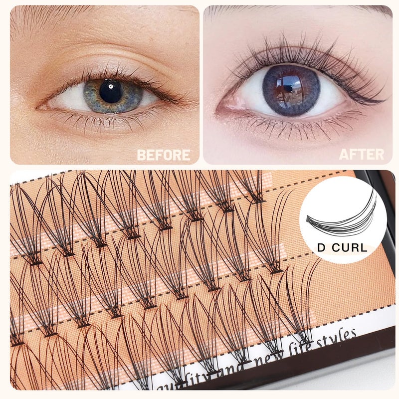 BODERMINCER 10D 60pcs Black Handmade False Eyelashes Natural Long Individual Eyelashes Extension Fake Lashes Makeup Beauty Cosmetic (8mm) - Image 3