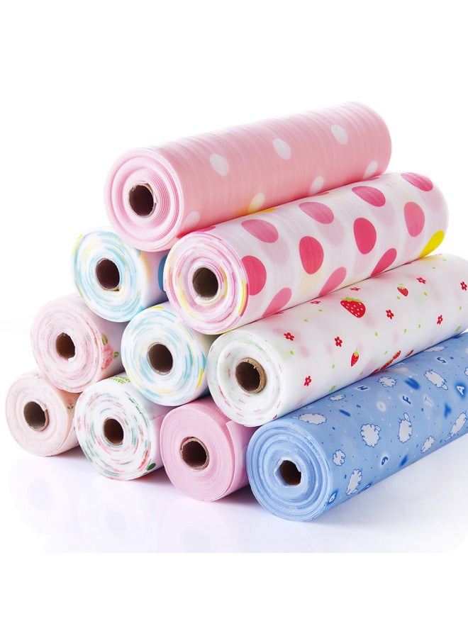 Wardrobe Moisture-proof Mat Printed Cabinet Drawer Mat Kitchen Waterproof Mat Drawer Mat Paper Shoe Cabinet Mat-Color:Red Wave Dot On White Background-Specifications:45*300cm  - Image 2