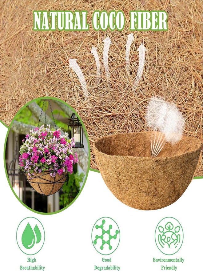 Karlliu 24 Inch Natural Coconut Fiber Liner for planters Round Coco Replacement Liners for Hanging Flower Basket Planter Extra Large Coco Coir Pots for Outdoor Garden Plants - 2 Pack - Image 3