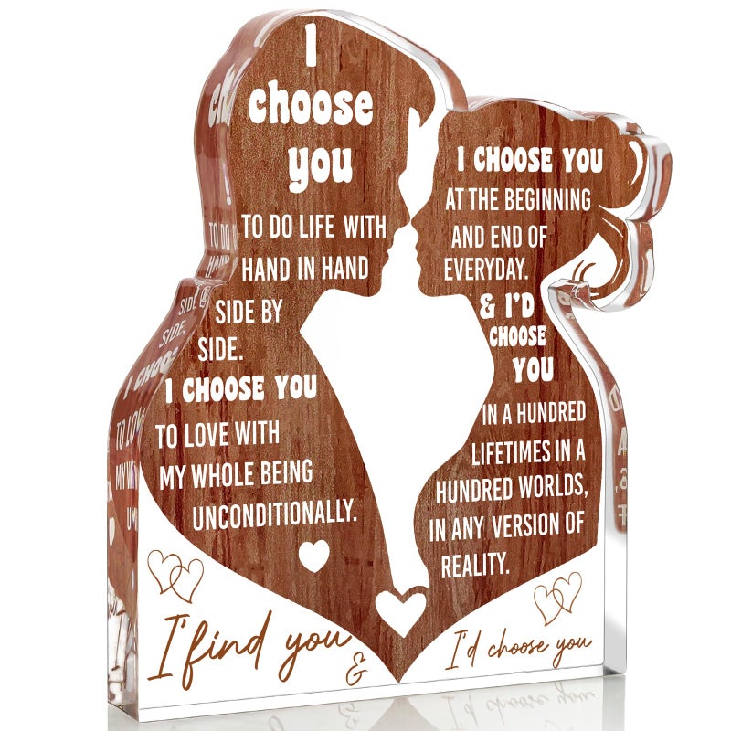 LuoHere Valentines Day I Love You Gifts for Her Him Wife Husband Boyfriend GF Girlfriend Anniversary Romantic Birthday Christmas Gifts Ideas for Her- Couples Wedding Gift for Women Men Desk Decor Acrylic Sign - Image 1