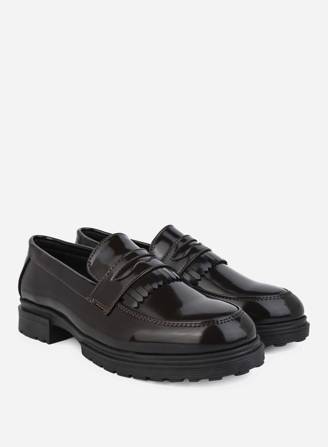Styli Styli Faux Leather Slip On Frill Embellished Loafers  - Image 2