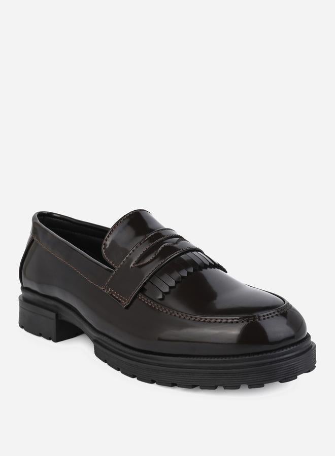 Styli Styli Faux Leather Slip On Frill Embellished Loafers  - Image 4
