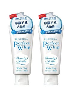 Senka Senka Perfect Whip White Clay n Facial Ｗash 120 g,Pack of 2  - Image 1