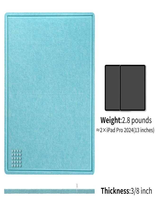 lightomorrow Large Bulletin Board - 48 x 36 Inches, Decorative Felt Pin Board for Wall - 4' x 3' Foldable Photo Display Board with Self-Adhesive Tape, includes 20 Push Pins - Turquoise Blue - Image 4