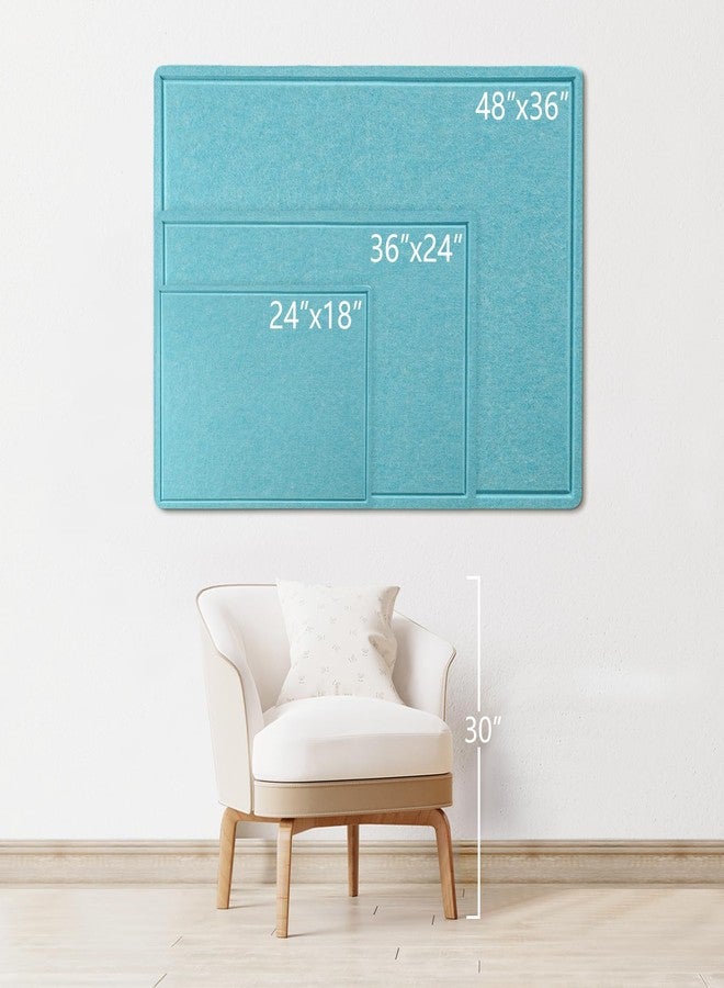 lightomorrow Large Bulletin Board - 48 x 36 Inches, Decorative Felt Pin Board for Wall - 4' x 3' Foldable Photo Display Board with Self-Adhesive Tape, includes 20 Push Pins - Turquoise Blue - Image 3