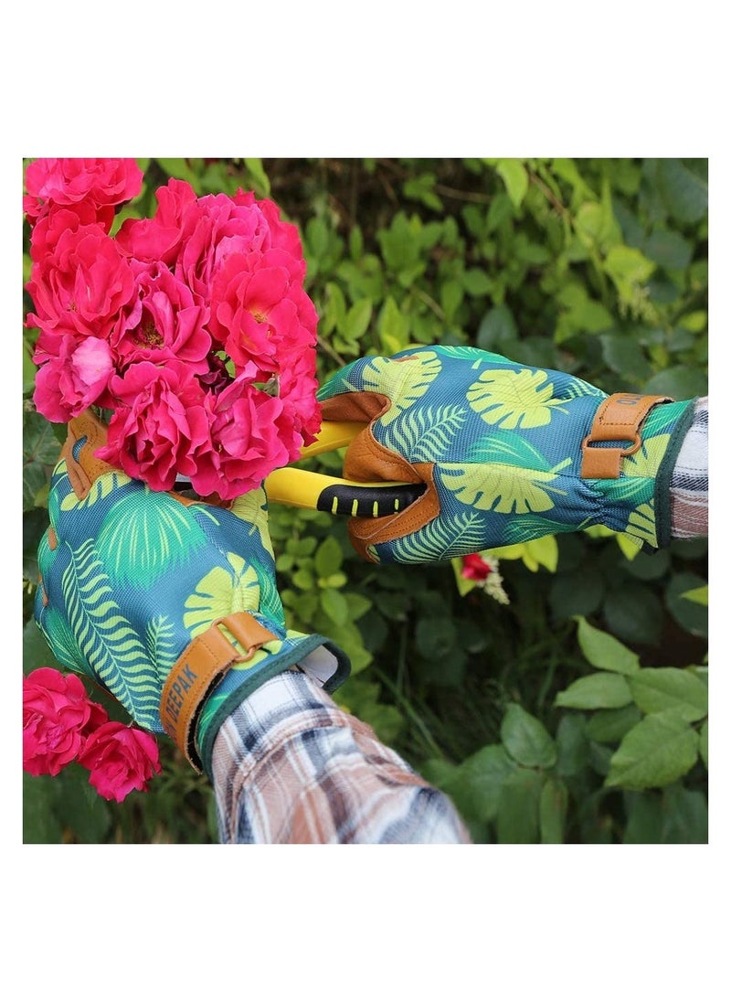 KASTWAVE Gardening Gloves, Unisex Heavy Duty Leather Safety Work Gloves, Waterproof Thorn Proof Breathable Gardening Working Gloves for Yard, Cleaning, Fishing, Camping, Brown  - Image 3