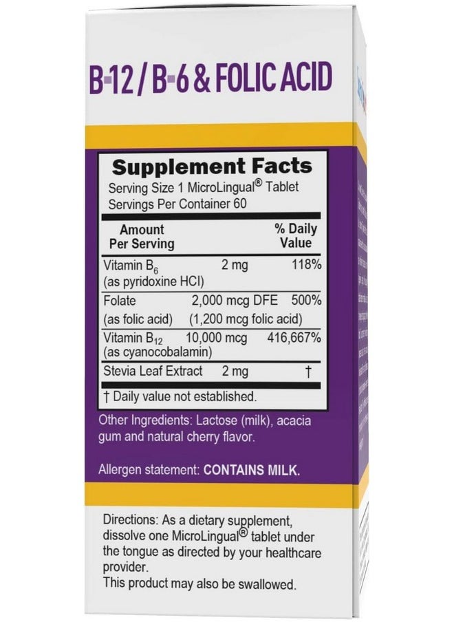 Superior Source Superior Source No Shot Vitamin B12 Cyanocobalamin (10000 mcg), B6, Folic Acid, Quick Dissolve MicroLingual Tablets, 60 Count, Increase Energy, Healthy Heart, Boost Metabolism, Stress Support, Non-GMO  - Image 4