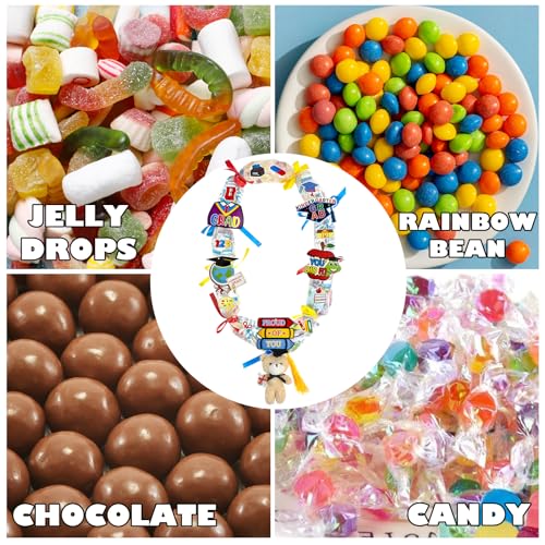 Asekonc Graduation Candy Lei 2025, Making Kit Supplies Tubing Grad Leis for Graduation Candy Necklace for Kindergarten Grad Party Gift - Image 5
