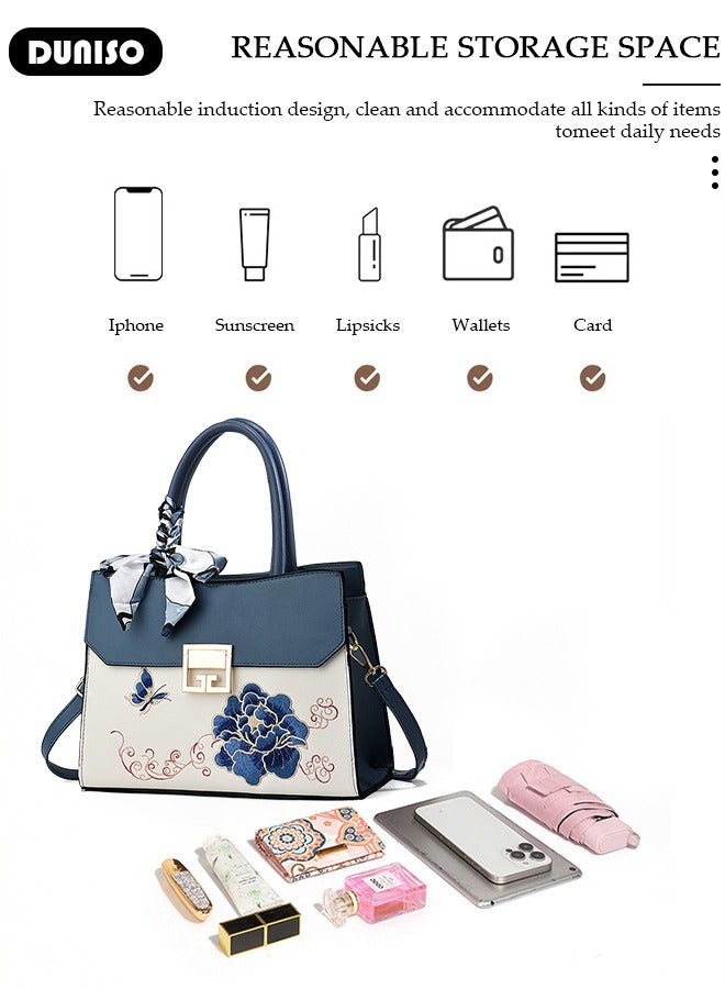 Women's Large-capacity Shoulder Bag, Fashion Elegant Handbag, Multi-pocket PU Leather Crossbody Bag,Ladies Retro design Handbag Tote Bags Clutch Bag,Luxurious Ladies Casual Tote Purse Shoulder Bag