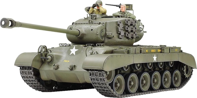 Tamiya Models M26 Pershing 1:35 Scale Plastic Model Kit with 2 Figurines - Image 1