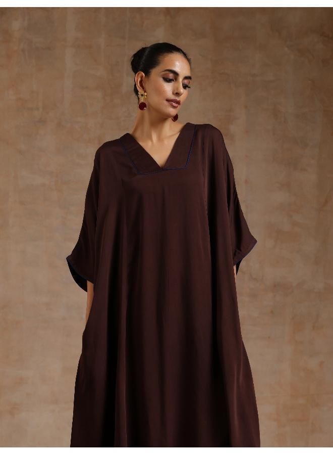 trueBrowns Cola Brown Modal Oversized Kurta Set - Image 3