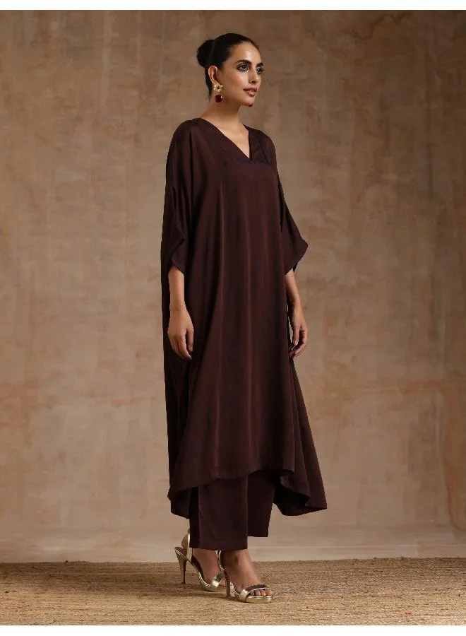 trueBrowns Cola Brown Modal Oversized Kurta Set