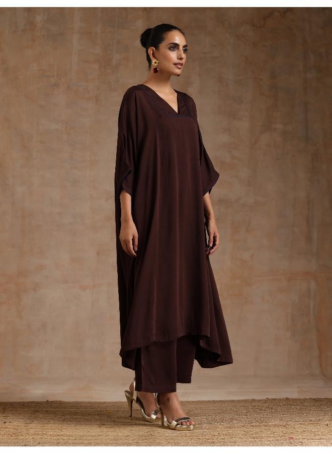 trueBrowns Cola Brown Modal Oversized Kurta Set - Image 2