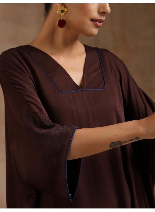 trueBrowns Cola Brown Modal Oversized Kurta Set - Image 5
