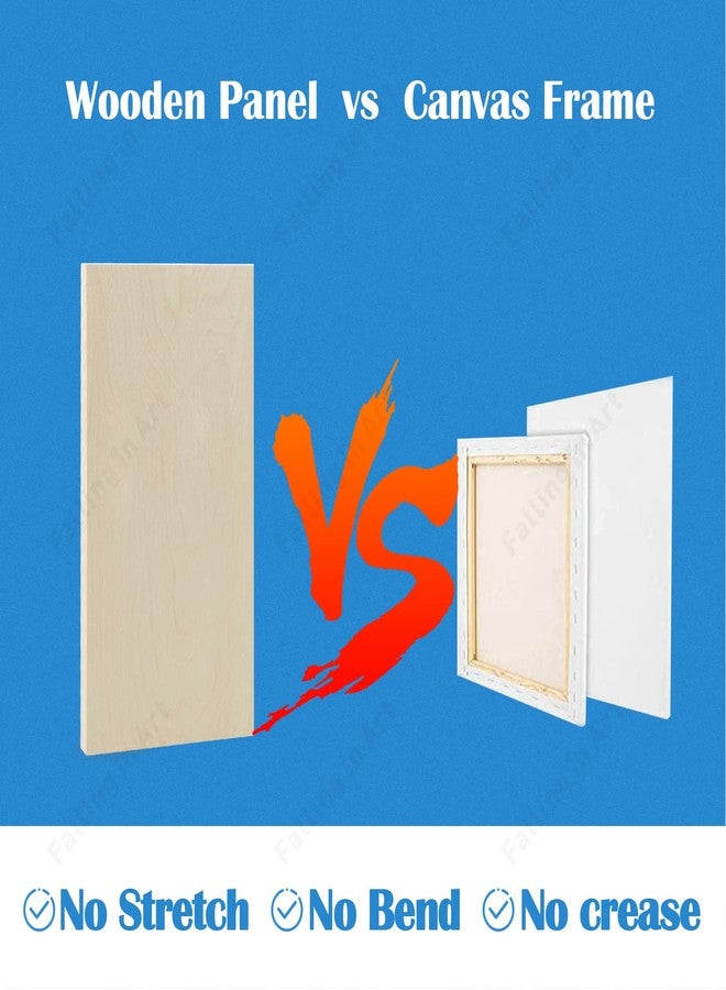 Falling in Art Unfinished Birch Wood Panels Kit for Painting, Wooden Canvas 4 Pack of 6x12’’ Studio 3/4’’ Deep, Cradle Boards for Pouring, Art, Crafts, Burning and More - Image 4