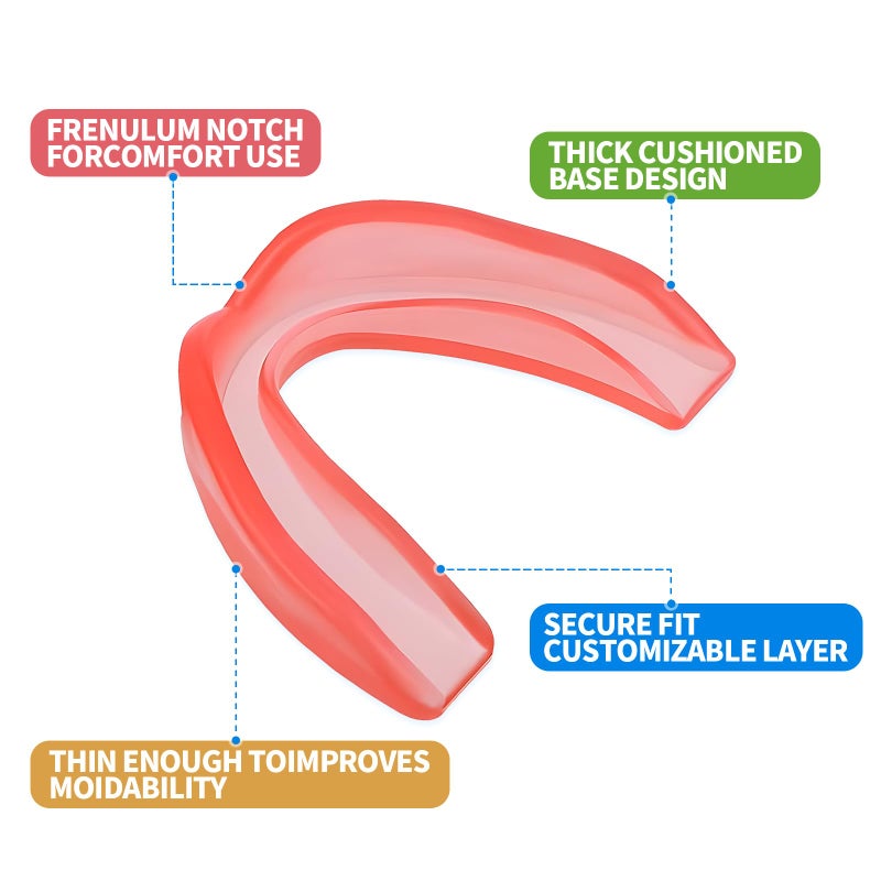 Creztail 8 Pcs Sports Mouth Guards - Clear EVA Mouth Guard for Braces for Sports for Basketball, Boxing & More - Adult Fit, Mouth Pieces Football Mouthpiece - Image 3