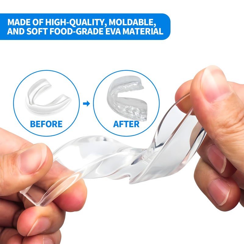 Creztail 8 Pcs Sports Mouth Guards - Clear EVA Mouth Guard for Braces for Sports for Basketball, Boxing & More - Adult Fit, Mouth Pieces Football Mouthpiece - Image 5