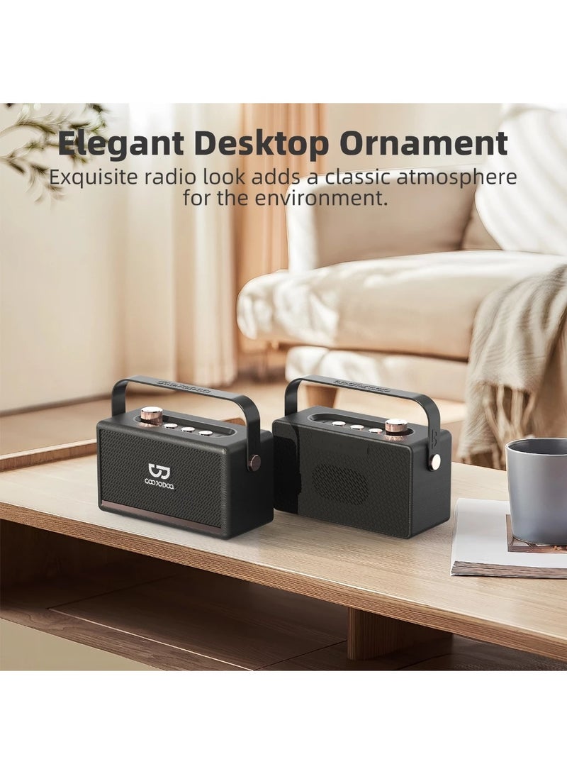 جوجودوك مكبر صوت لاسلكي GOOJODOQ بتقنية Bluetooth 5.3 المزدوجة، يدعم BT/TF/USB/TWS/FM - أسود - Image 3