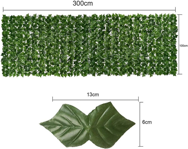 URbazaar 1x3 Meter Privacy Garden Fence Wall Artificial Plants Hedge Screening Roll Faux Ivy Leaf Vine Decoration For Backyard Outdoor UV Sunlight Protection In Garden Home Balcony Decor. - Image 2