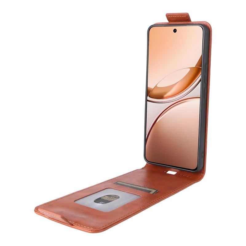 BURAQ Case Cover For vivo V50 Lite 5G Global Magnetic Vertical Flip Leather Phone Case with Buckle(Brown) - Image 3