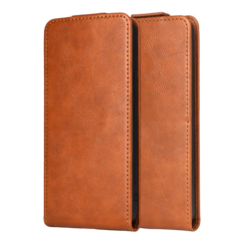BURAQ Case Cover For vivo V50 Lite 5G Global Magnetic Vertical Flip Leather Phone Case with Buckle(Brown) - Image 2