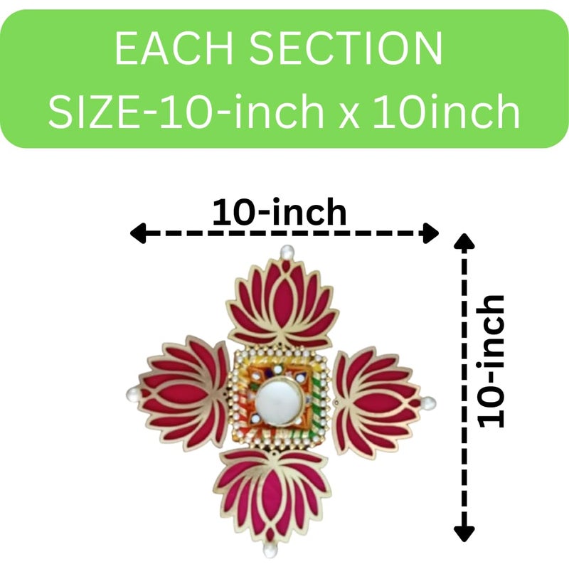 PREETENCY Handmade Set of 26 Pink Lotus Chudi Diya Rangoli Candles with Wax with Multi Color Rings for Diwali Ganesh Chaturthi Laxmi Pooja Home Temple Rangoli Diya Floor Decoration - Image 2