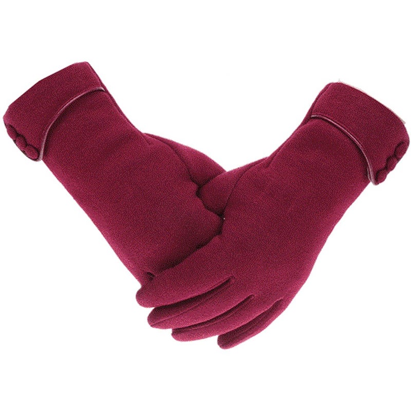 woogwin Womens Winter Gloves Touch Screen Warm Fleece Lined Thick Thermal Windproof Ladies Snow Gloves for Cold Weather (Winered) - Image 1