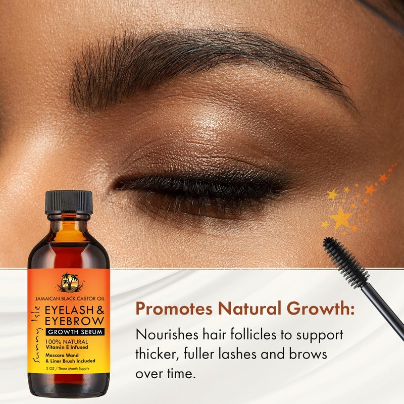 Sunny Isle Jamaican Black Castor Oil Eyelash & Eyebrow Growth Serum 2oz - Image 2
