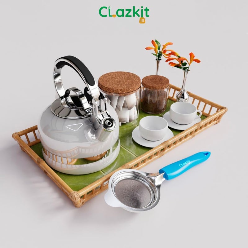 Clazkit Double MESH Tea Coffee Strainer Chai Chhalni/Tea Filter/Juice and Oil Filter I Fitted with Extra Layer of Ultra fine SS Mesh I Stainless Steel I Standard Size for Indian Families. - Image 3