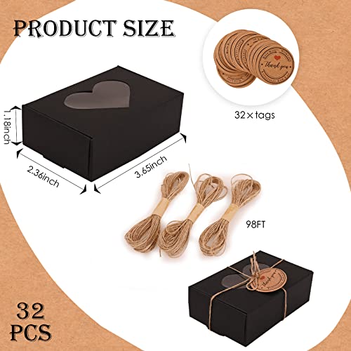 Moukiween 32 PCS Black Soap Boxes for Homemade Soap 354 X 236 X 118 Inch Soap Packaging Gift boxes with Window Small Rectangular Soap Wrapping Boxes Black - Image 5