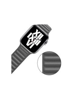 Anmi Leather Magnetic loop Strap Compatible with Apple watch Series Ultra 2 | 9 | 8 Ultra | 8 | 7 | 6 | 5 | 4 | 3 | SE, strap for iWatch Apple Watch Band 42mm 44mm 45mm 49mm (Grey)  - Image 4
