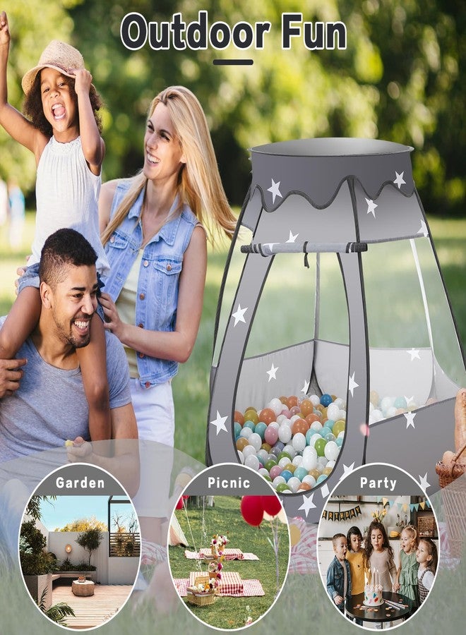 GeerWest Baby Ball Pit for Toddler: with Star Lights - Pop Up Princess Play Tent for Kids - Indoor Outdoor Baby Girl Toys Birthday Gifts - NO Balls (Black Tent) - Image 5