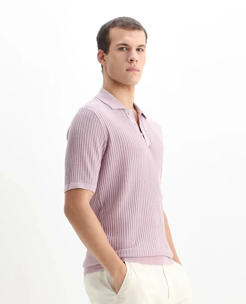 Rare Rabbit Men's Textured Regular Fit Polo