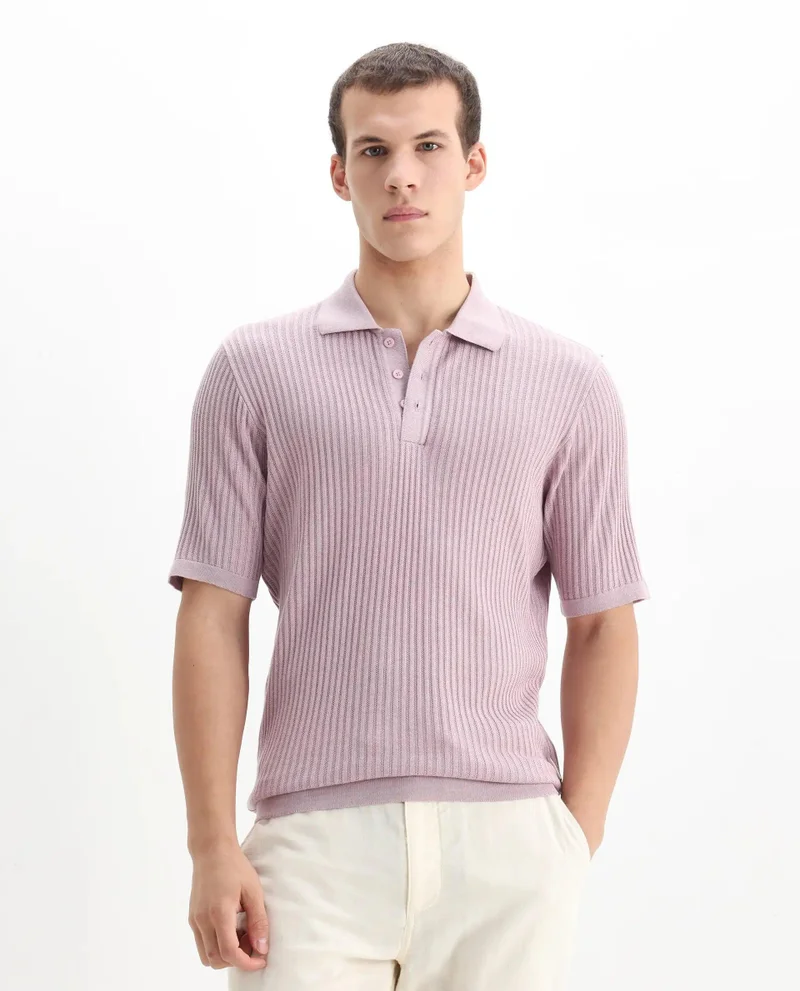 Rare Rabbit Men's Textured Regular Fit Polo