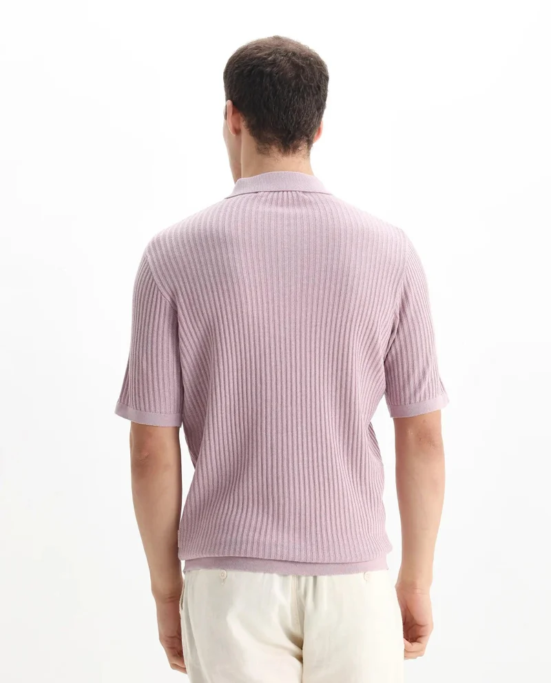 Rare Rabbit Men's Textured Regular Fit Polo