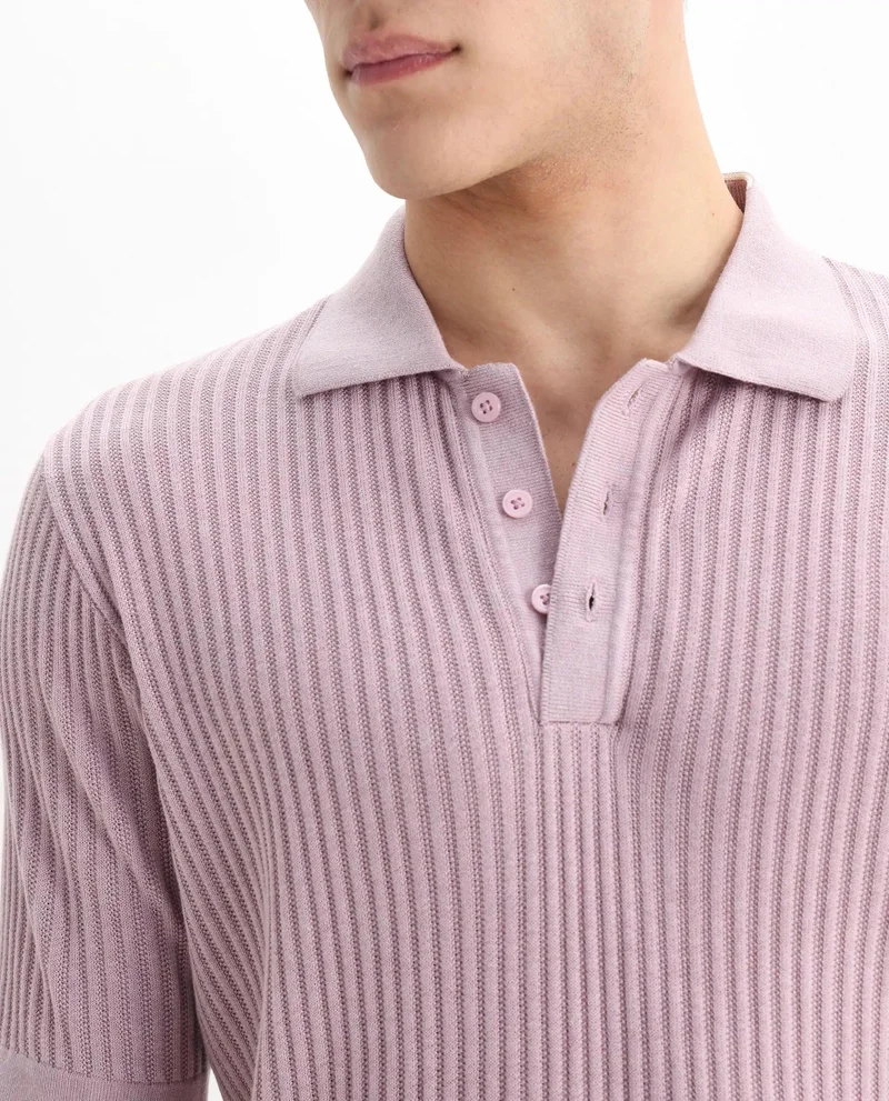 Rare Rabbit Men's Textured Regular Fit Polo