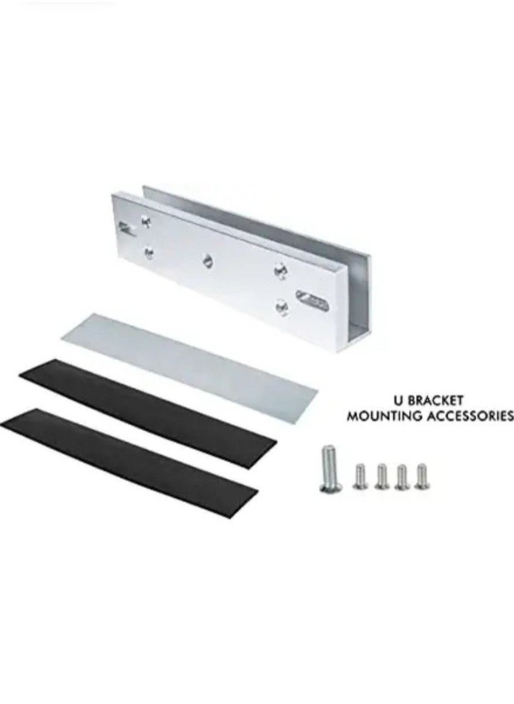 Generic EM Lock U Bracket For Frameless Glass Door for 395LBS EM Lock (Silver)  - Image 4