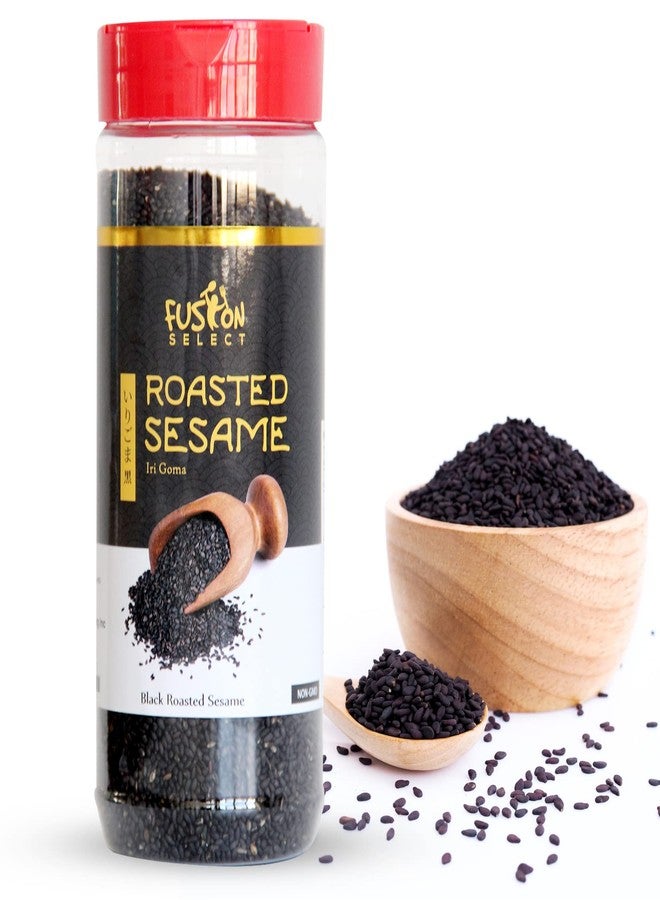 Fusion Select Roasted Black Sesame Seeds - Natural Toasted Sesame Seeds - Crispy, Crunchy, Nutty Taste for Asian, Mediterranean & Middle Eastern Cuisine - Salad, Soup, Noodle & Sushi Topping - Image 1