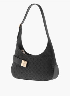 ELLE Monogram Embossed Shoulder Bag with Adjustable Handle  - Image 2