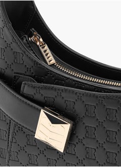ELLE Monogram Embossed Shoulder Bag with Adjustable Handle  - Image 5