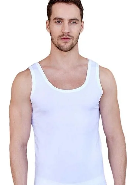 بيراك Men's Lycra Single Jersey Undershirt 6 Pack - 1030